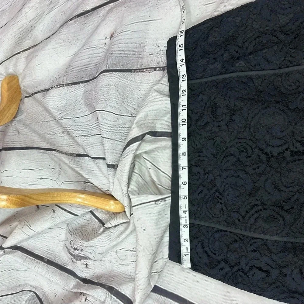 banana republic black lace overlay pencil skirt size 10